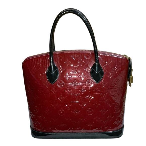 Louis Vuitton Dark Red Griotte Monogram Vernis Leather Lock-it PM Lock/Key & Bag - Picture 1 of 16